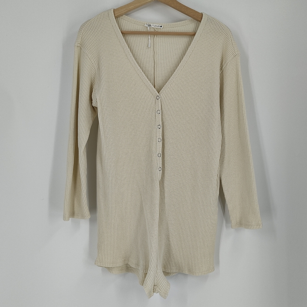 Zara | waffle knit romper